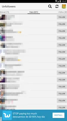 Unfollowers for Instagram android App screenshot 3